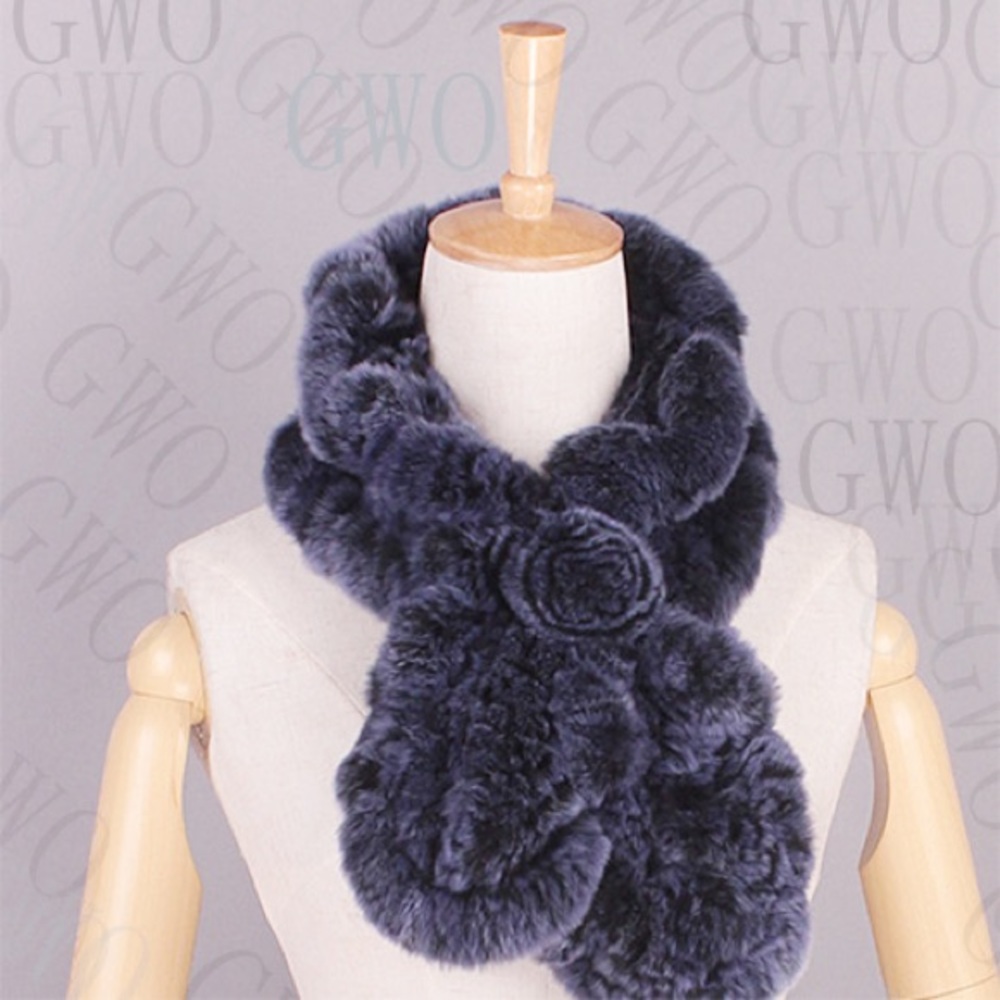 💯beautiful blue rabbit fur scarf 🧣